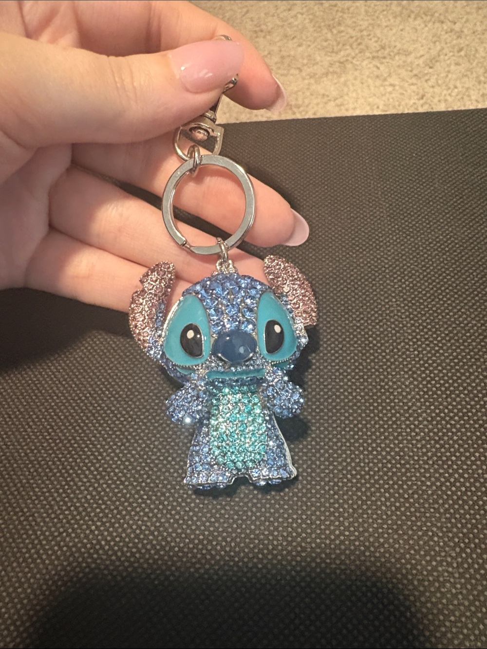 Rhinestone Stitch Character Keychain